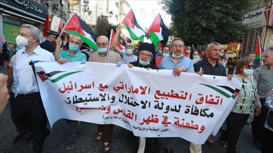 Batı Şeria'da İsrail-BAE anlaşması protesto edildi