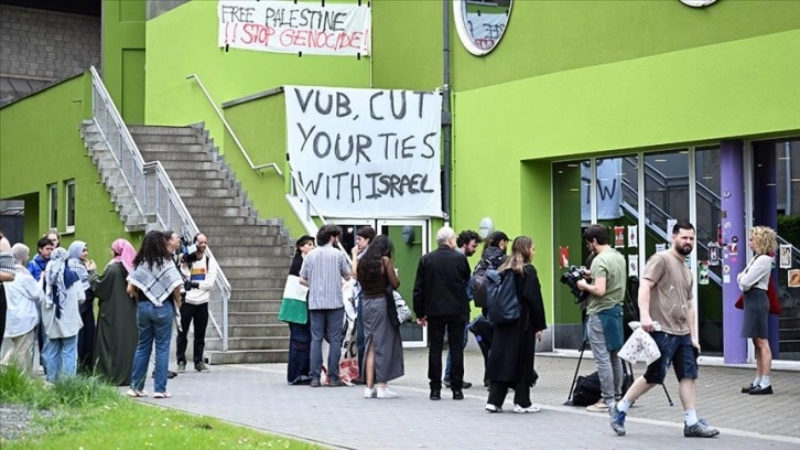Belçika'da üniversite öğrencileri İsrail'e 