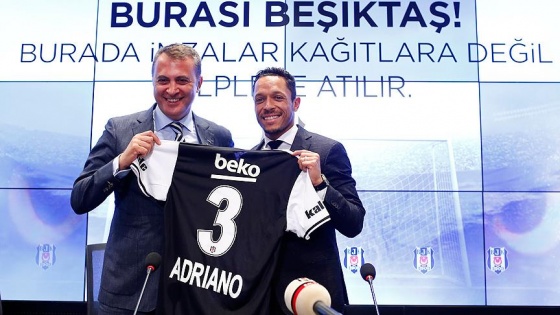 Beşiktaş'ta Adriano'ya görkemli imza töreni