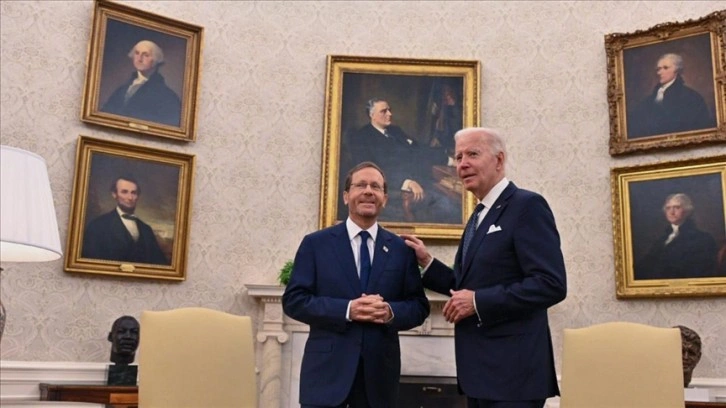 Biden ve İsrail Cumhurbaşkanı Herzog, Beyaz Saray'da bir araya geldi