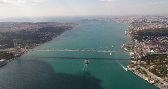 Boğaz’ın turkuaz hali havadan görüntülendi