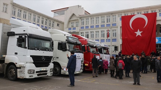 Bolu'dan İdlib için toplanan yardımları taşıyan 9 tır yola çıktı