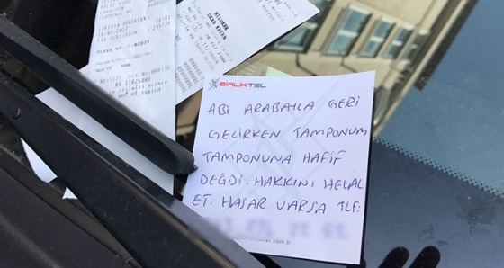 Böyle insanlar kaldı mı dedirtecek cinsten not