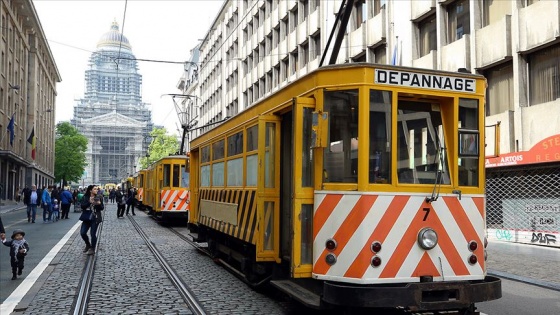 Brüksel'de 150 yıllık tramvaylar görücüye çıktı