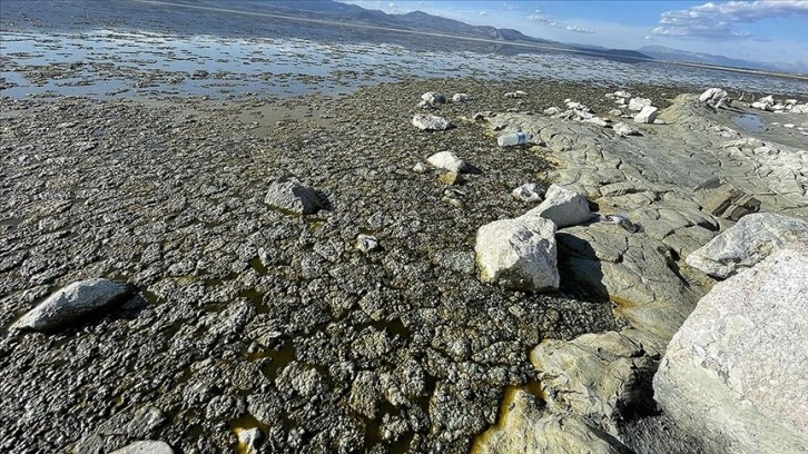 Burdur Gölü'nde alg patlaması suyun rengini değiştirdi