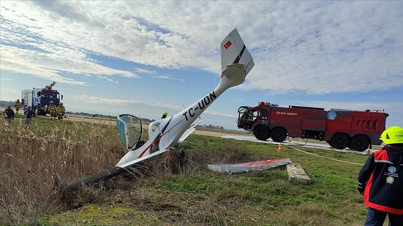 Bursa’da pistten çıkan eğitim uçağının pilotu yaralandı