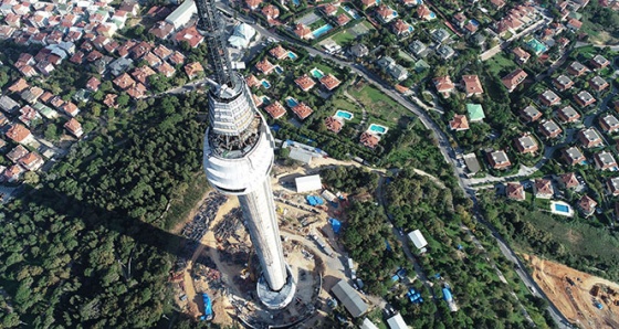 Çamlıca Kulesi’nin son hali havadan görüntülendi