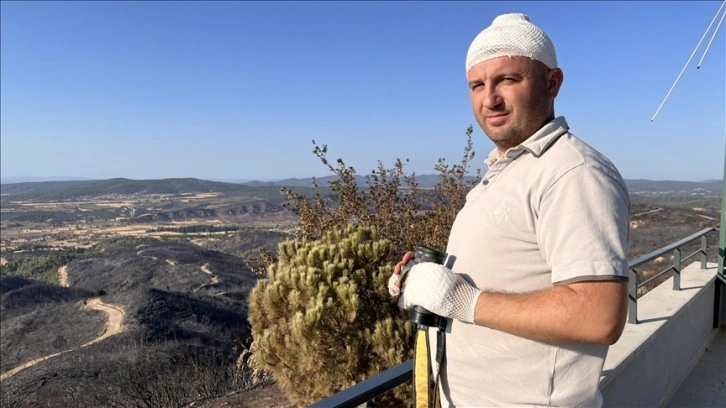 Çanakkale'deki orman yangınına giderken kaza geçiren ekip, yaraları iyileşmeden görevlerine döndü