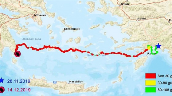 'Caretta Tuba' Yunanistan'a geçti