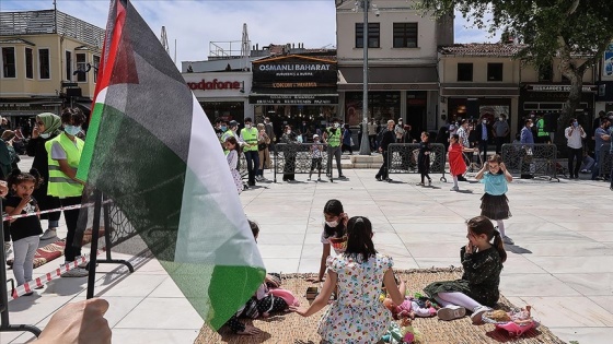 Çocuklardan İsrail'in Doğu Kudüs ve Gazze saldırılarına 'gösterili' tepki