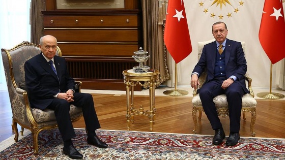 Cumhurbaşkanı Erdoğan ile Bahçeli Zeytin Dalı Harekatı'nı görüştü