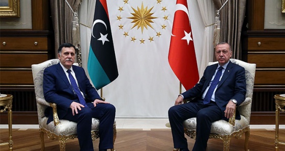 Cumhurbaşkanı Erdoğan, Libya Başkanlık Konseyi Başkanı Al Sarraj'ı kabul etti