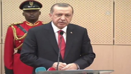 Cumhurbaşkanı Erdoğan Tanzanya'da konuşuyor