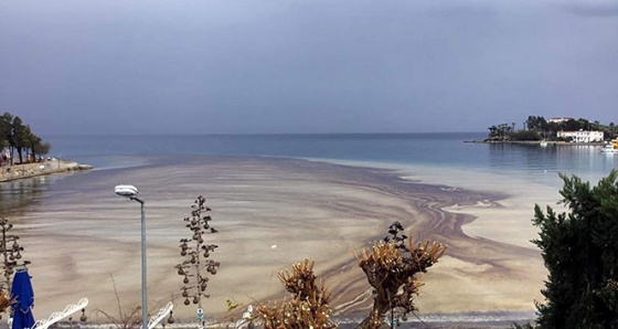 Datça'da denize sızan yakıt geniş bir alana yayıldı