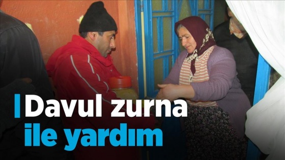 Davul zurna ile yardım topluyorlar