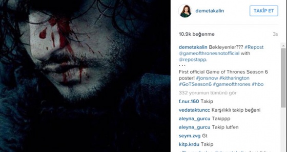 Demet Akalın, Game of Thrones hayranı çıktı