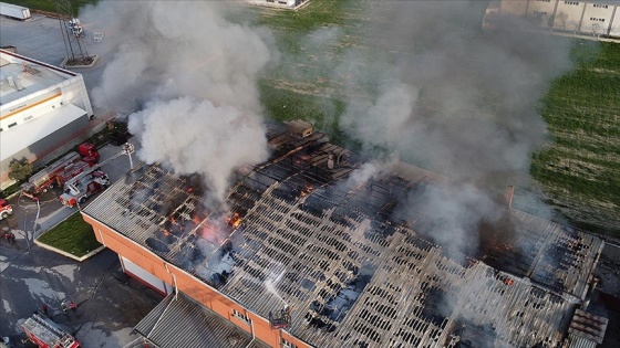 Denizli'de tekstil fabrikasında yangın çıktı