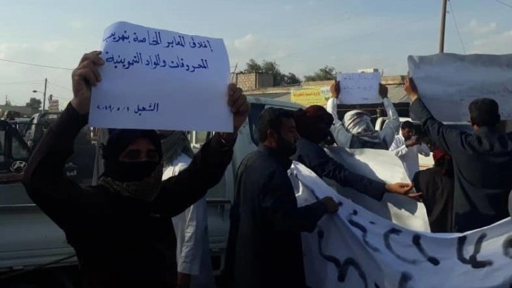 Deyrizor'da halk terör örgütü PKK/YPG'yi protesto etti