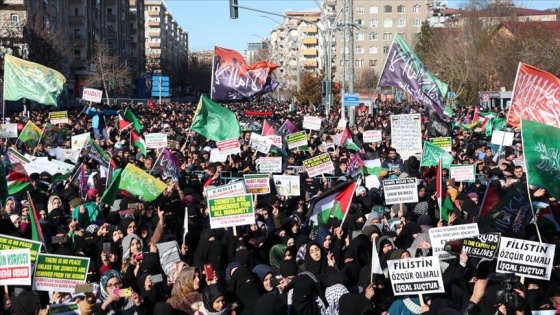 Diyarbakır'da Trump'ın sözde barış planına tepki mitingi