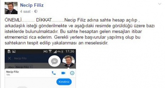 Dolandırıcılar AK Partili il başkanının adını kullandı