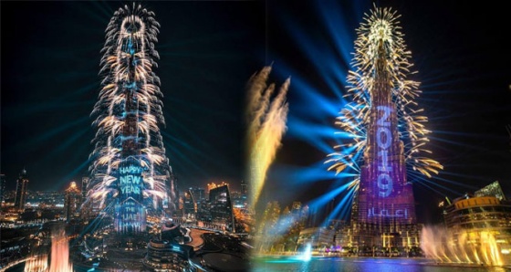 Dubai'de yeni yıl coşkuyla kutlandı