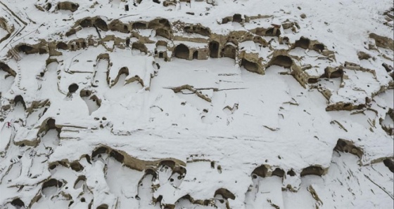 Dünyanın en büyük yeraltı şehri karla kaplandı
