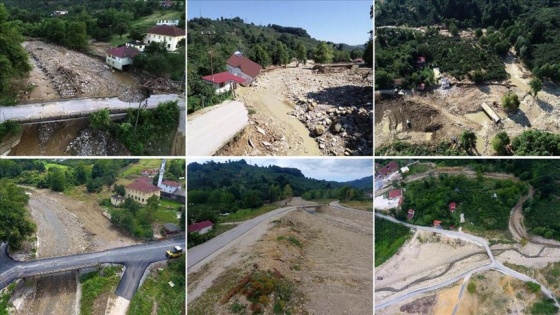 Düzce'de geçen yıl sel felaketi yaşanan bölgede yaralar hızla sarıldı