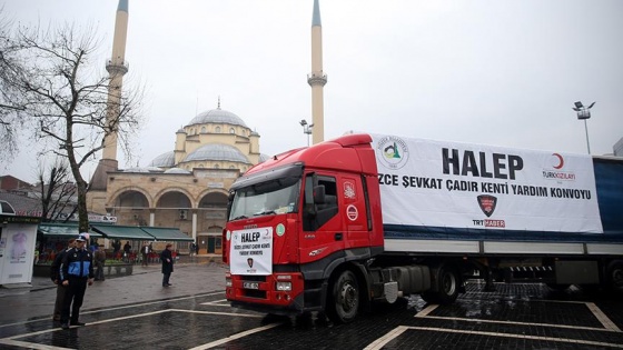 Düzce'den Haleplilere 2 tır yardım gönderildi