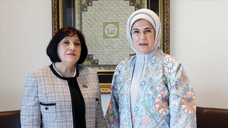 Emine Erdoğan, New York'ta Azerbaycan Meclis Başkanı Gafarova'yla bir araya geldi