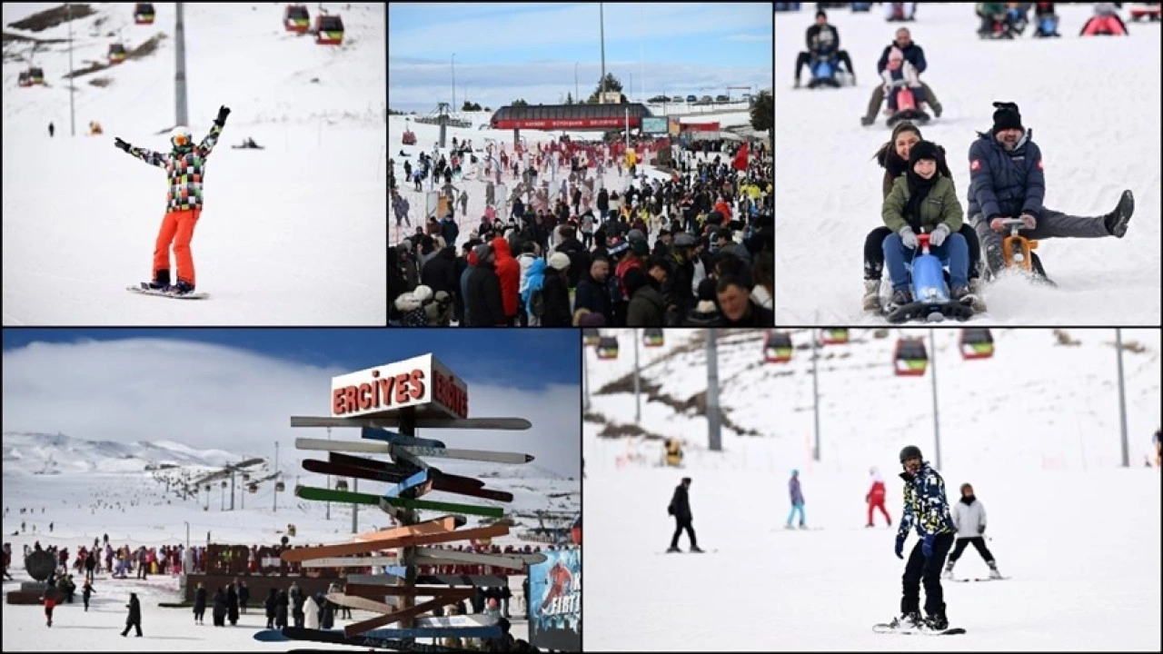 Erciyes'te yarıyıl tatilinin ilk gününde yoğunluk yaşandı