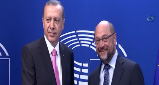 ERDOĞAN AVRUPA PARLAMENTOSU BAŞKANI SCHULZ’LA GÖRÜŞTÜ