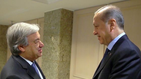 Erdoğan ve Guterres terörle mücadelede mutabık kaldı