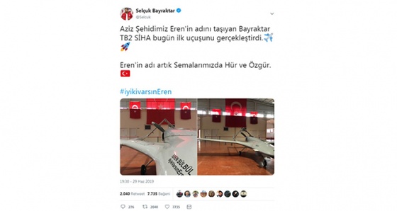 Eren Bülbül’ün adını taşıyan SİHA ilk uçuşunu gerçekleştirdi