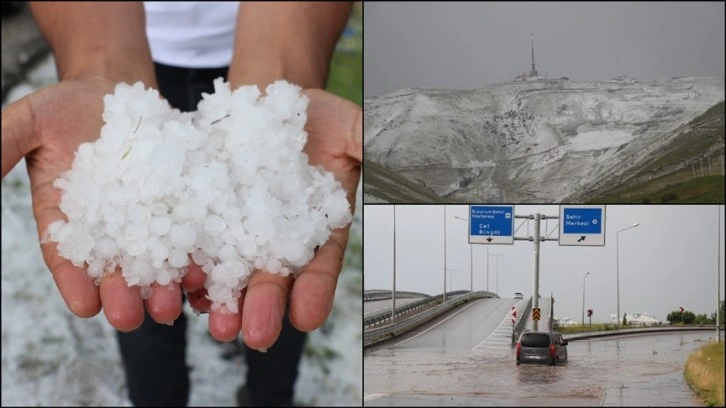 Erzurum ile Ağrı'da sağanak, Palandöken'in zirvesinde ise dolu etkili oldu