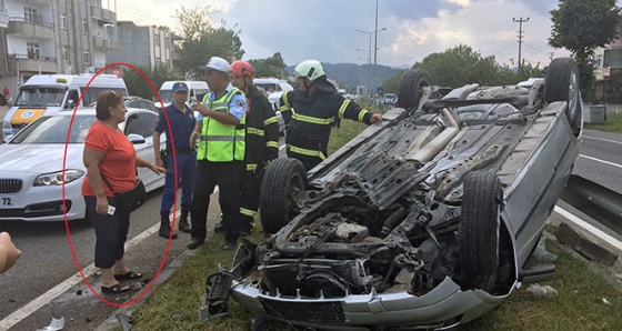 Eşinin kazasına denk gelince şoke oldu