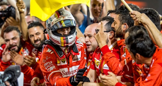 F1 Bahreyn Grand Prix 2017'de birinci Sebastian Vettel