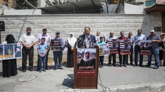 Filistinli basın mensuplarından Gazze'de eylem