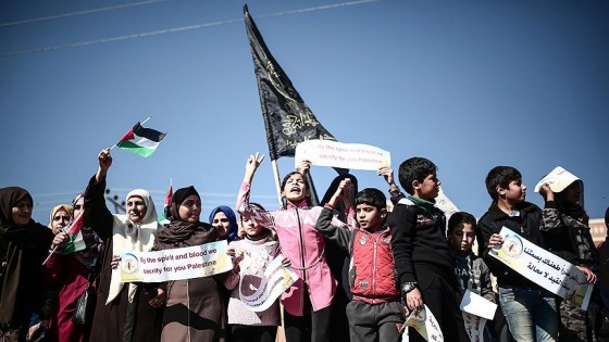 Filistinli kadınlar ABD'nin 'Kudüs kararı'nı protesto etti