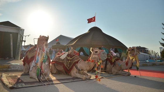 Fuarın tanıtımını deve ve midilli ile yaptılar