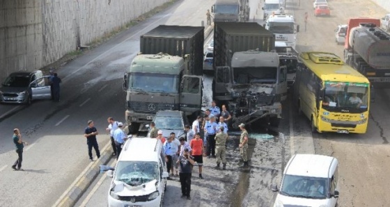 Gaziantep'te askeri konvoyda kaza: 1 asker yaralı