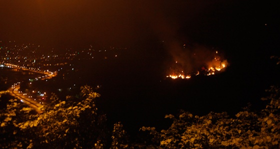 Giresun’daki orman yangını havadan görüntülendi