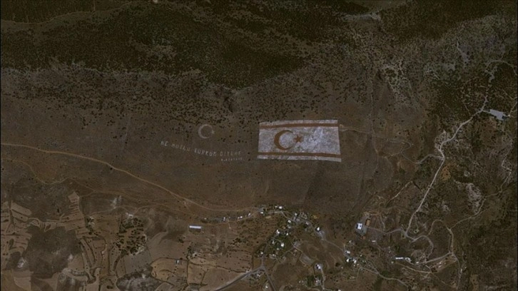 Göktürk-1 uydusu, Beşparmak Dağları'ndaki KKTC bayrağını fotoğrafladı