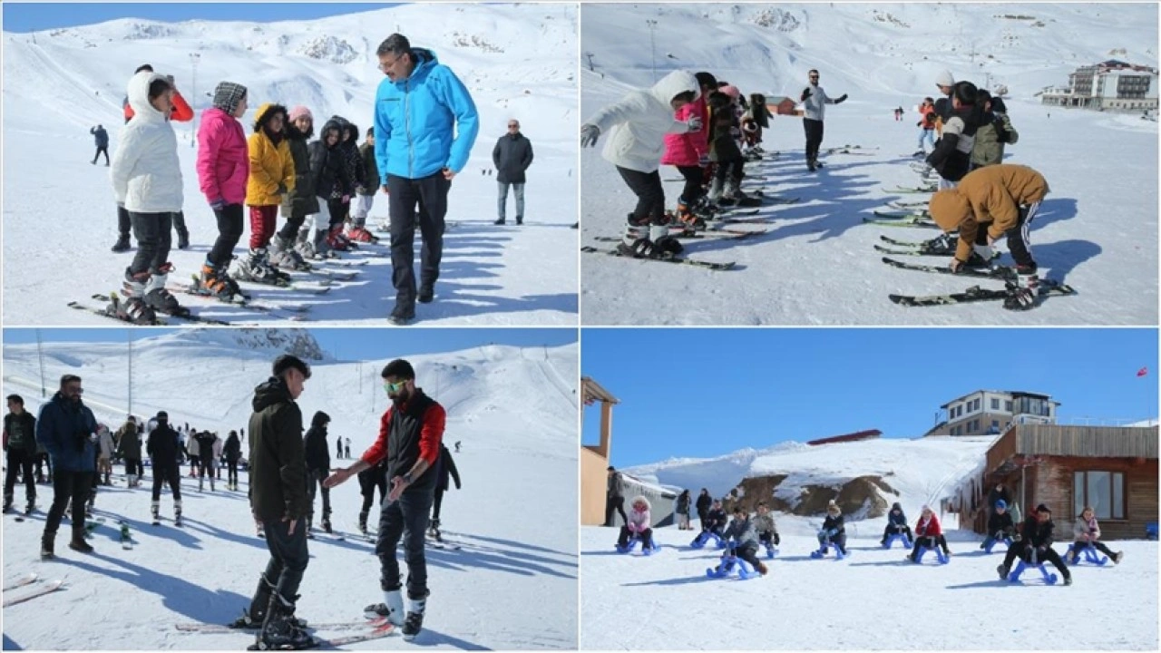 Hakkari'de günde 100 öğrenci kayakla buluşturuluyor