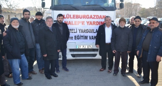 Halep’e gidecek tırlar dualarla uğurlandı