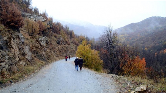 Hizan'ın taş evleri ve doğası resmediliyor