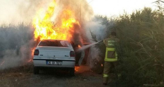 İki araç alevlere teslim oldu