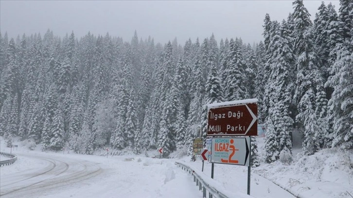 Ilgaz Dağı'nda kar kalınlığı 10 santimetreyi geçti