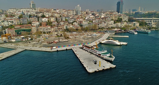 İlk etabı açılan Kabataş Meydanı ve Transfer Merkezi Projesi havadan görüntülendi