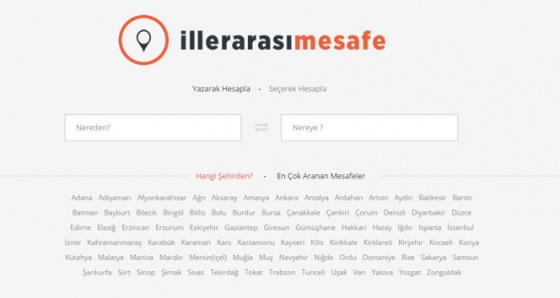 İller arası Mesafe Hesaplama Mesafe.gen.tr ile artık yayında.