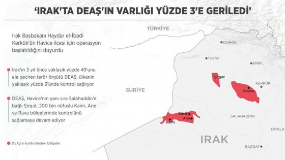 'Irak'ta DEAŞ'ın varlığı yüzde 3'e geriledi'